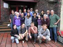 Group photo in front of the Mennonite Church